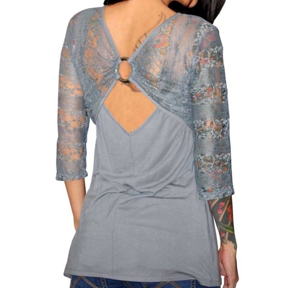 Harley-Davidson® Women's 3/4 Sleeve Storming Passion Shirt Sz S/M - Picture 2 of 16